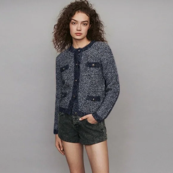 Maje Sweaters Like New Maje Fancy Lurex Knit Cardigan Poshmark